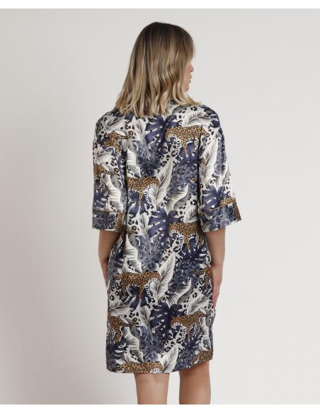 ADMAS LUXURY Camisola Manga Francesa Luxury Leopard para Mujer