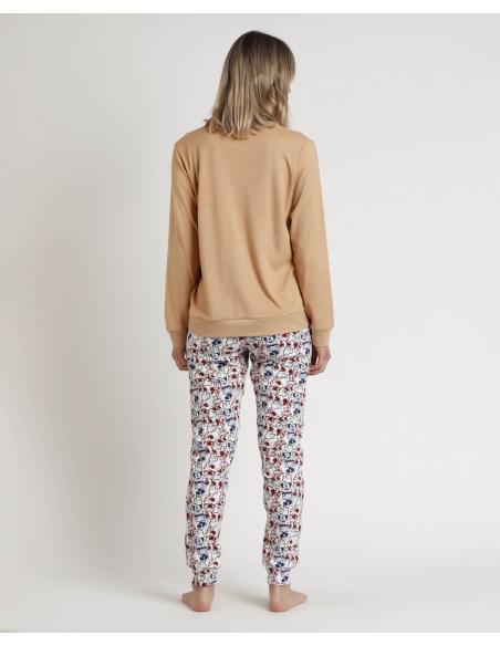 DISNEY Pijama Manga Larga Minnie College para Mujer
