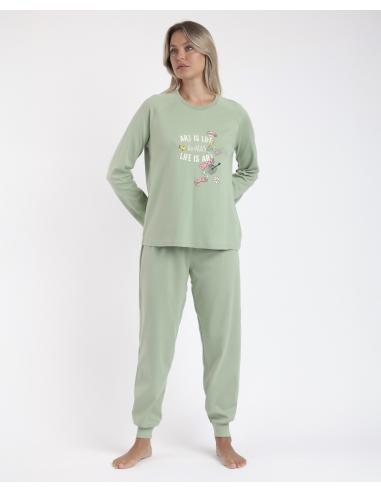 ADMAS Pijama Manga Larga Liso Art Is Life para Mujer
