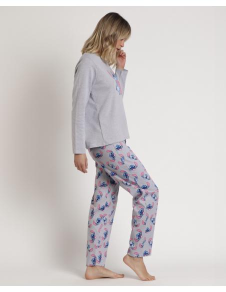 DISNEY Pijama Manga Larga Stitch Faces para Mujer