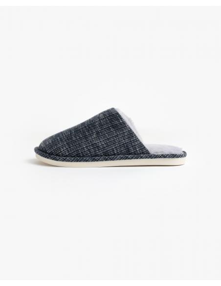 ADMAS Zapatillas De Estar Por Casa Navy Rayas Jaspe para Hombre, (Caja 6 unidades)