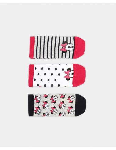 DISNEY Calcetín Tobillero Minnie Couture para Mujer, (Caja de 6 unidades)