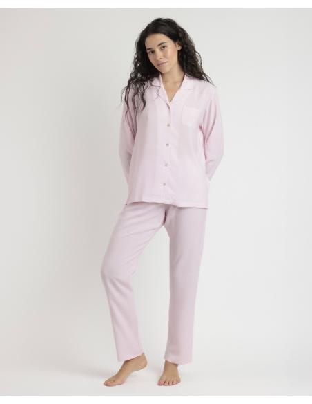 ADMAS CLASSIC Pijama Abierto Manga Larga Classic Spiga para Mujer