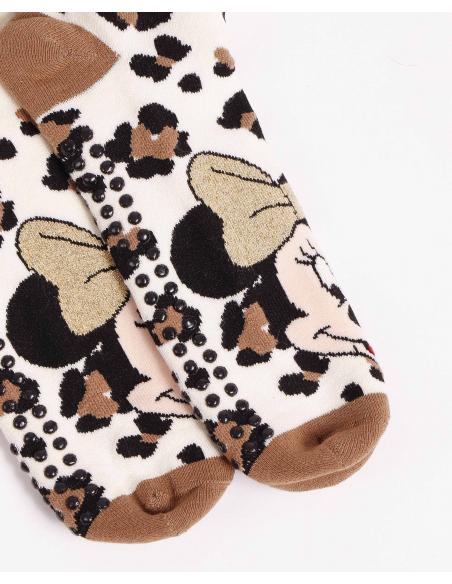 DISNEY Calcetín Antideslizante Minnie Leopard para Mujer