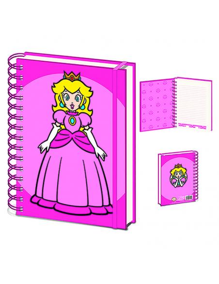 Cuaderno de espiral A5 Princesa Peach 21 x 15 cm