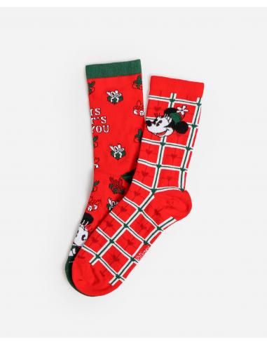 DISNEY Calcetines Holidays Caja Regalo para Mujer, (Pack 2 pares / Caja 12 packs)