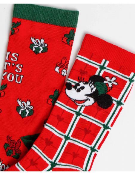 DISNEY Calcetines Holidays Caja Regalo para Mujer, (Pack 2 pares / Caja 12 packs)