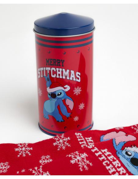 DISNEY Calcetín Antideslizante Stitchmas para Mujer, (Caja de 12 packs)