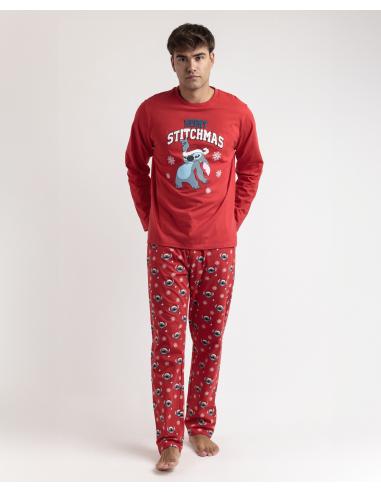 DISNEY Pijama Manga Larga Stitchmas para Hombre