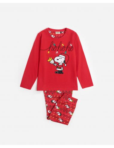 PEANUTS Pijama Manga Larga Ho Ho Ho para Niña