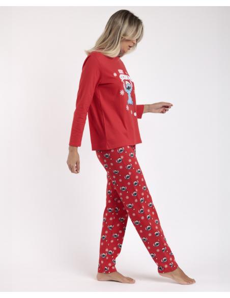 DISNEY Pijama Manga Larga Stitchmas para Mujer