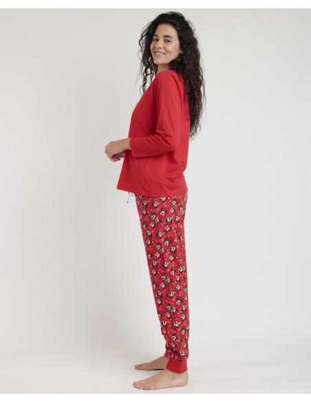 DISNEY Pijama Manga Larga Mickey Xmas para Mujer