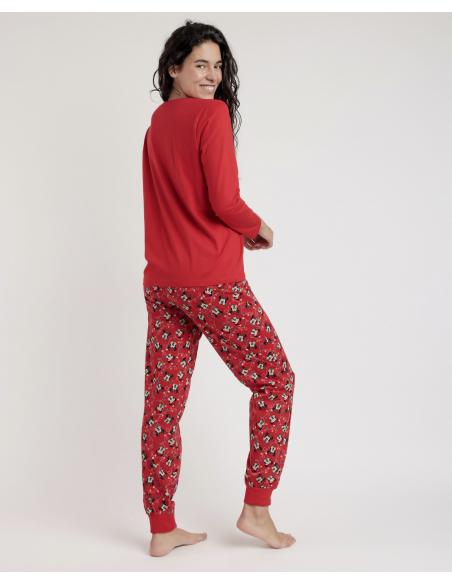 DISNEY Pijama Manga Larga Mickey Xmas para Mujer