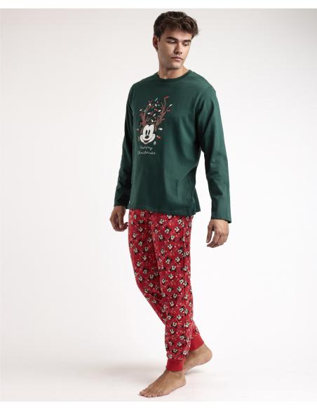 DISNEY Pijama Manga Larga Mickey Xmas para Hombre