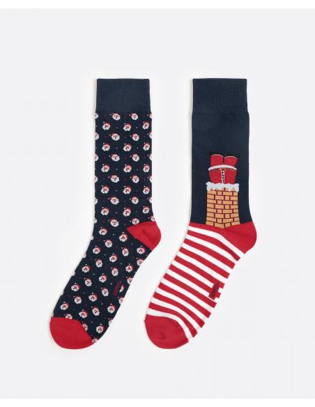 ADMAS Calcetín Mediano Christmas Here para Hombre, (Packs 2 pares / Caja de 12 unidades)