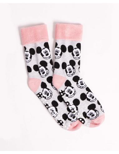 DISNEY Calcetín Antideslizante Mickey Pink para Mujer - Small Faces