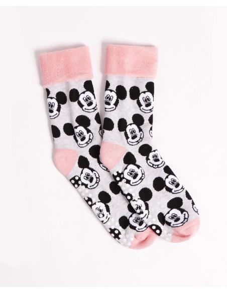 DISNEY Calcetín Antideslizante Mickey Pink para Mujer - Small Faces