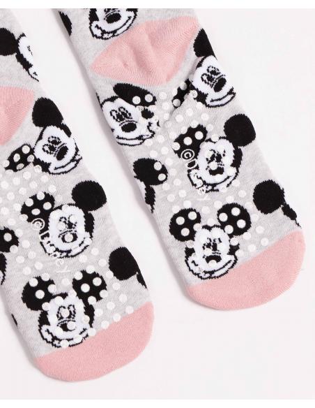 DISNEY Calcetín Antideslizante Mickey Pink para Mujer - Small Faces