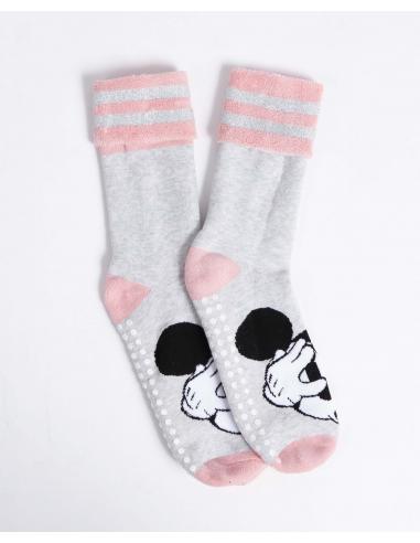 DISNEY Calcetín Antideslizante Mickey Pink para Mujer - Surprise