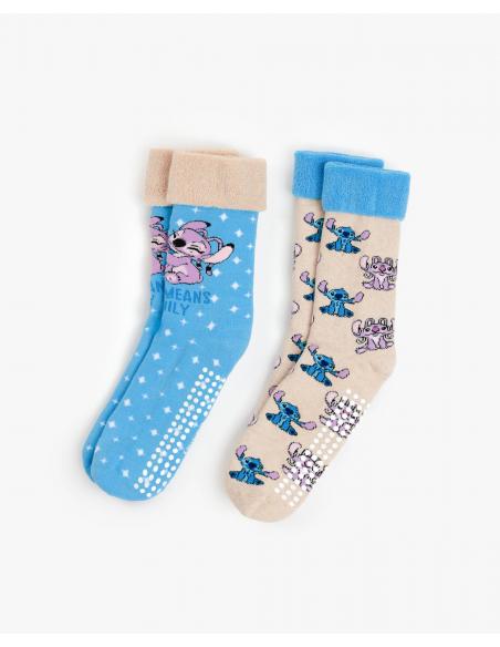 DISNEY Calcetín Antideslizante Ohana para Mujer, (Caja de 6 unidades)
