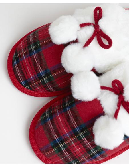 ADMAS Zapatillas De Estar Por Casa Cuadros Tartan para Mujer, (Caja 6 unidades)