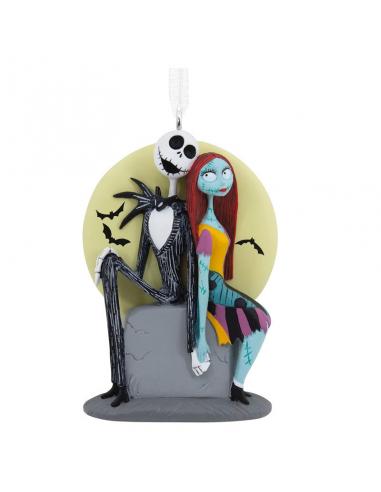 Adorno Jack & Sally en la luna resina 8,5 cm