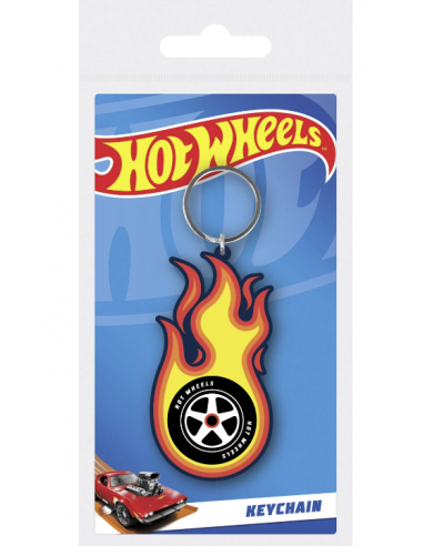 LLavero Hotwheels Llanta ardiendo PVC