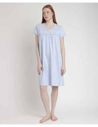 ADMAS CLASSIC Camisola Manga Corta Classic Blue Flowers para Mujer