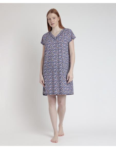 ADMAS Camisola Manga Caída Blue And Pink Liberty para Mujer