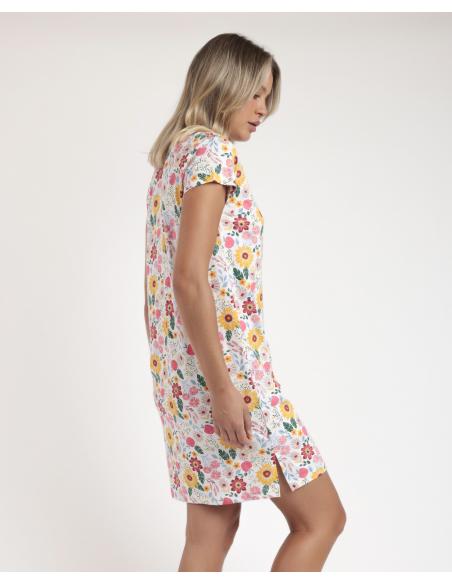 ADMAS Camisola Manga Corta Gold Flowers para Mujer