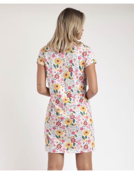 ADMAS Camisola Manga Corta Gold Flowers para Mujer