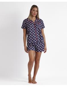 ADMAS Pijama Abierto Manga Corta Lou Lou Love Me para Mujer