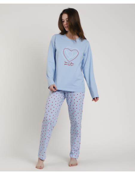 ADMAS Pijama Manga Larga Where Your Heart Is para Mujer