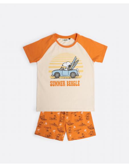 PEANUTS Pijama Manga Corta Summer Beagle para Niño