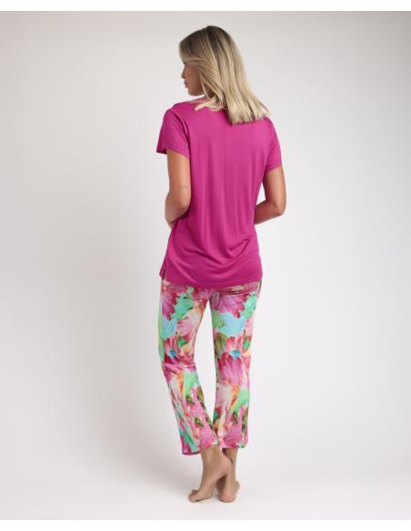 ADMAS GARDEN Pijama Manga Corta Bright Flowers para Mujer
