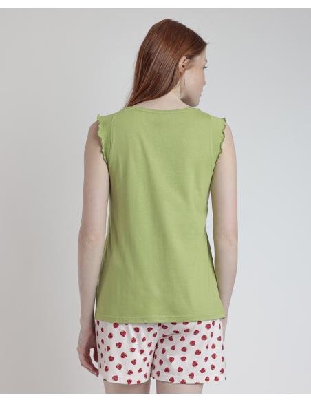 ADMAS Pijama Sin Mangas Strawberry Field para Mujer