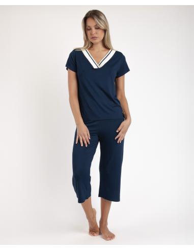 ADMAS Pijama Manga Corta Trip para Mujer