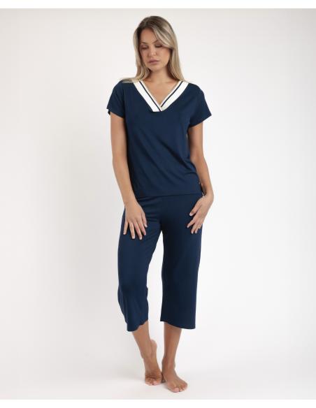 ADMAS Pijama Manga Corta Trip para Mujer