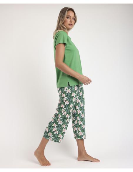 ADMAS Pijama Manga Corta Flowers In The Sun para Mujer
