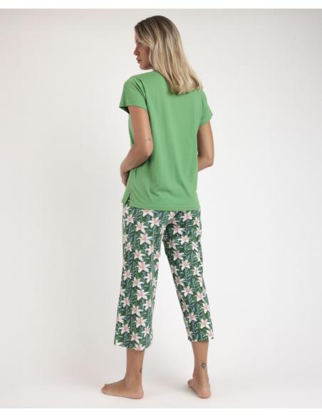 ADMAS Pijama Manga Corta Flowers In The Sun para Mujer