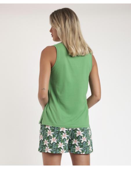 ADMAS Pijama Sin Mangas Flowers In The Sun para Mujer