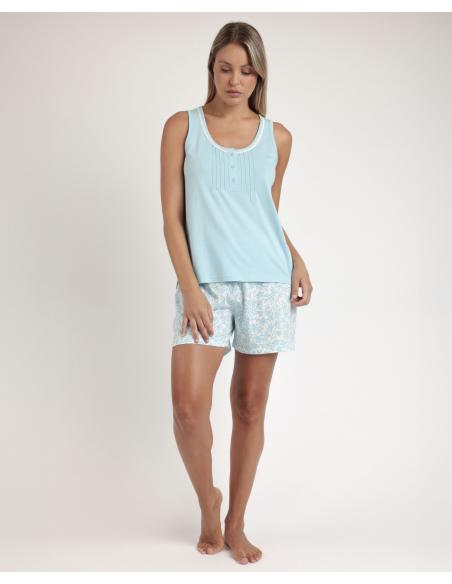 ADMAS CLASSIC Pijama Sin Mangas Spring Leaves para Mujer