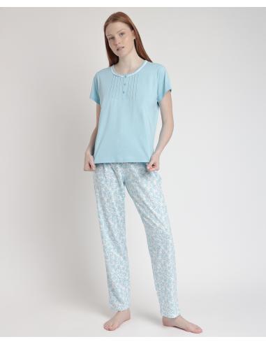 ADMAS CLASSIC Pijama Manga Corta Spring Leaves para Mujer