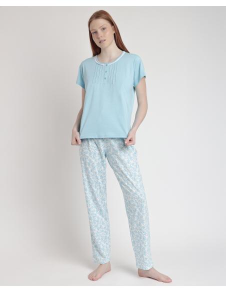 ADMAS CLASSIC Pijama Manga Corta Spring Leaves para Mujer