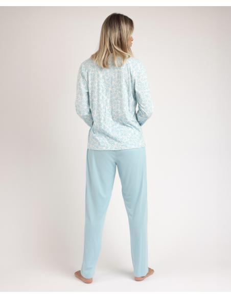 ADMAS CLASSIC Pijama Abierto Manga Larga Spring Leaves para Mujer
