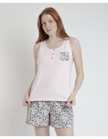 ADMAS Pijama Sin Mangas Sweet Garden para Mujer