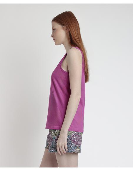 ADMAS Pijama Sin Mangas Mandala Flower para Mujer