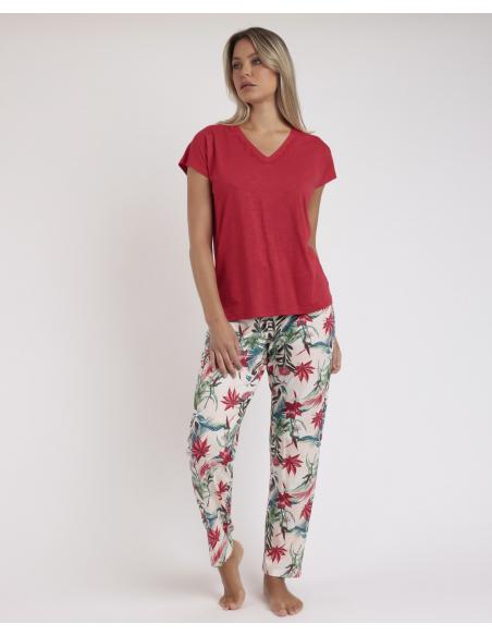 ADMAS GARDEN Pijama Manga Caída Tropical Spirit para Mujer