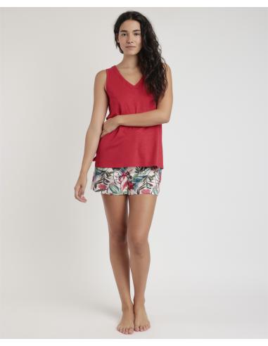 ADMAS GARDEN Pijama Sin Mangas Tropical Spirit para Mujer