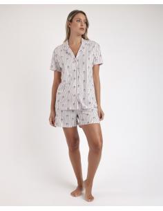 ADMAS Pijama Abierto Manga Corta Beach Life para Mujer